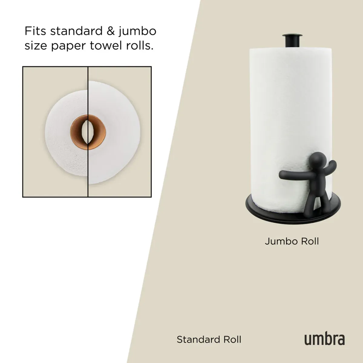 Umbra Buddy Tørkerullholder Sort