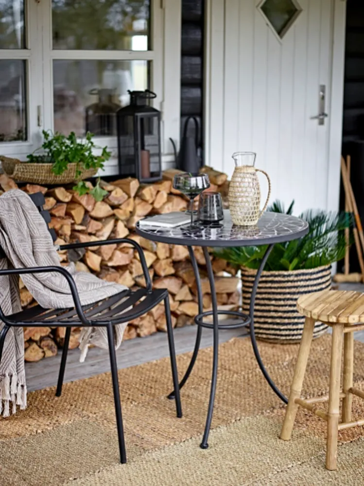 Bloomingville Monsi Utestol Sort 4 stk
