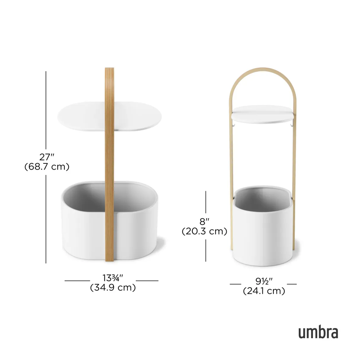 Umbra Bellwood sidebord med oppbevaring hvit natur