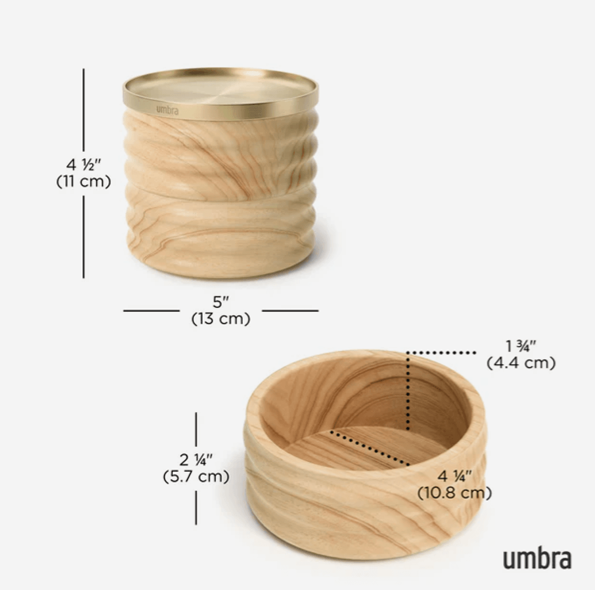 Umbra Tesora Smykkeskrin Natur/Messing
