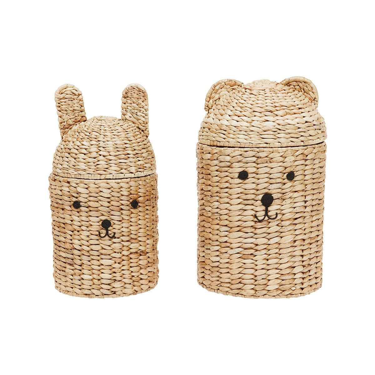 OYOY Mini Bear & Rabbit Oppbevaringskurver 2 stk 