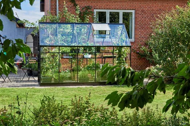 Hovedbilde Halls Drivhus Qube 6 Herdet Glass Sort 5,9 m²