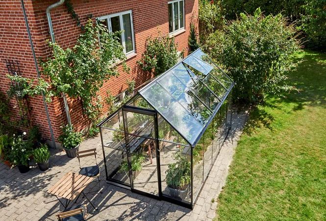 Hovedbilde Halls Drivhus Qube 6 Herdet Glass Sort 5,9 m²