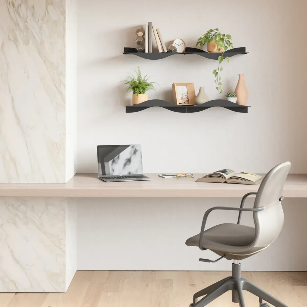 Umbra Surf Vegghylle 2-pk Sort