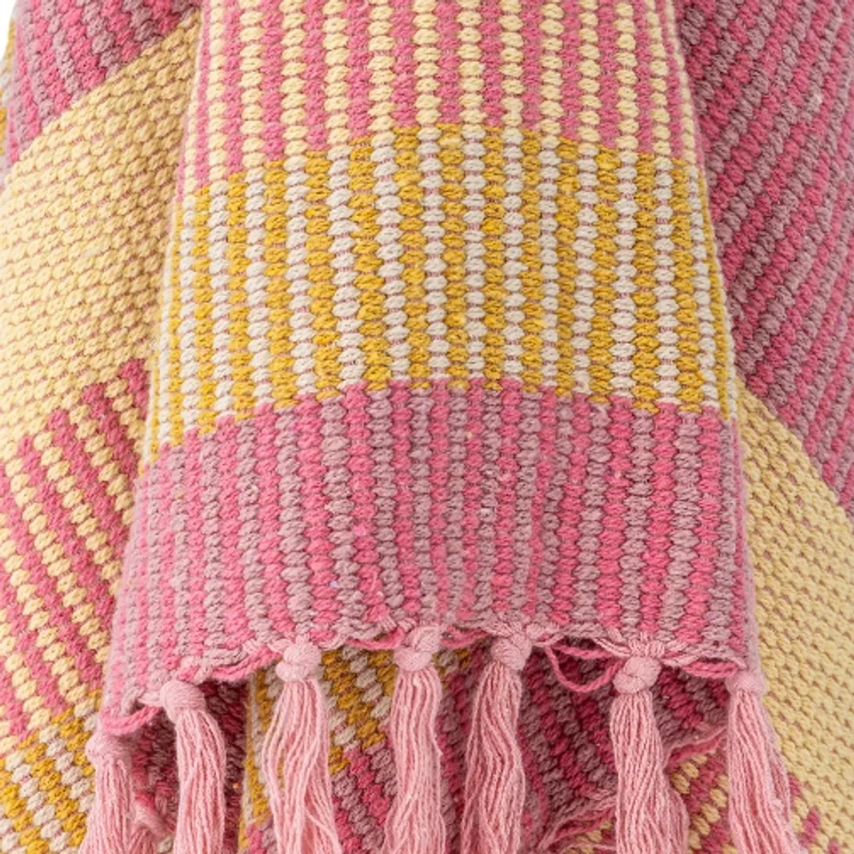 Bloomingville Isnel Pledd Rosa/Gul 130x160 cm