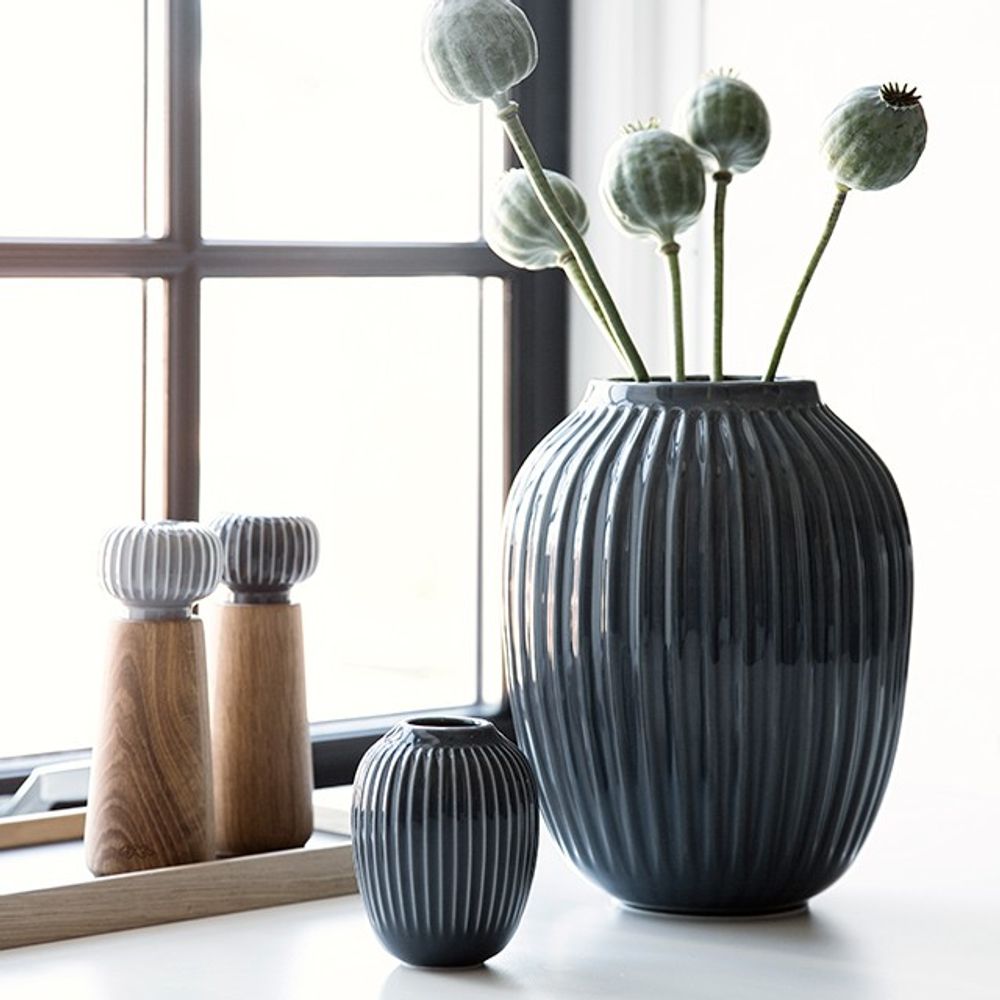 Kähler Hammershøi Vase Antrasittgrå 21 cm