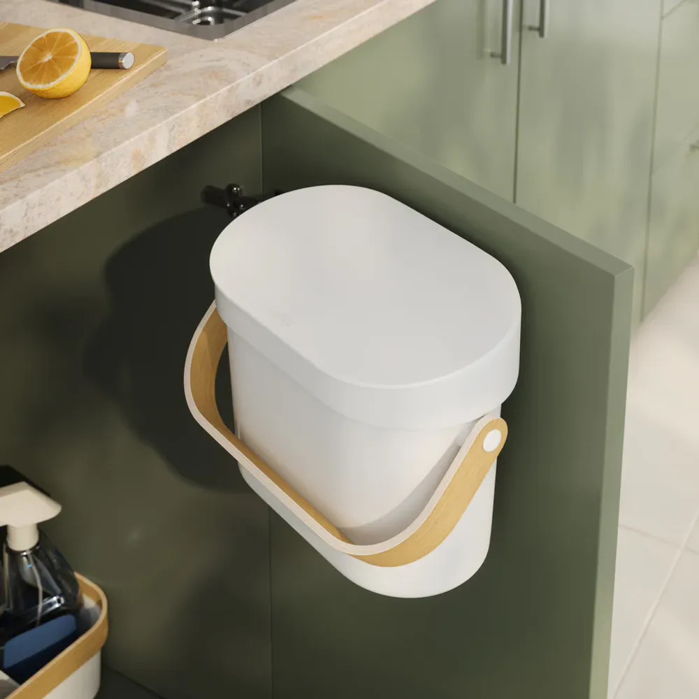 Umbra Bellwood Kompostbøtte 4 L Hvit/Natur