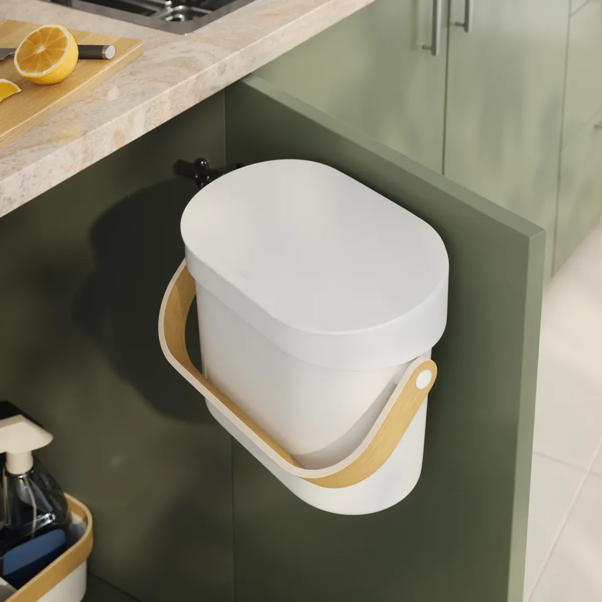 Umbra Bellwood Kompostbøtte 4 L Hvit/Natur
