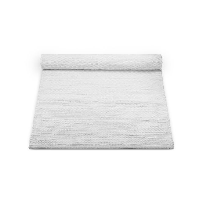 Hovedbilde Rug Solid Bomullsteppe Hvit 65x135 cm