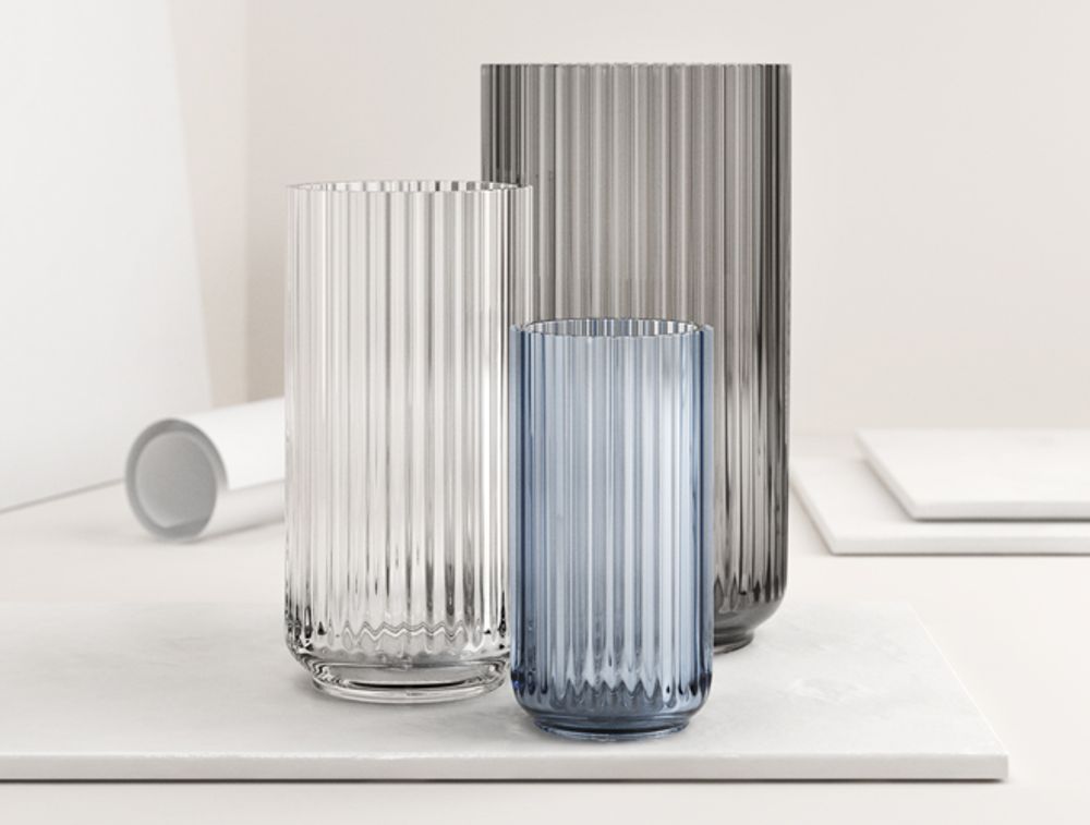 Lyngby Porcelæn Vase glass 20 cm blå