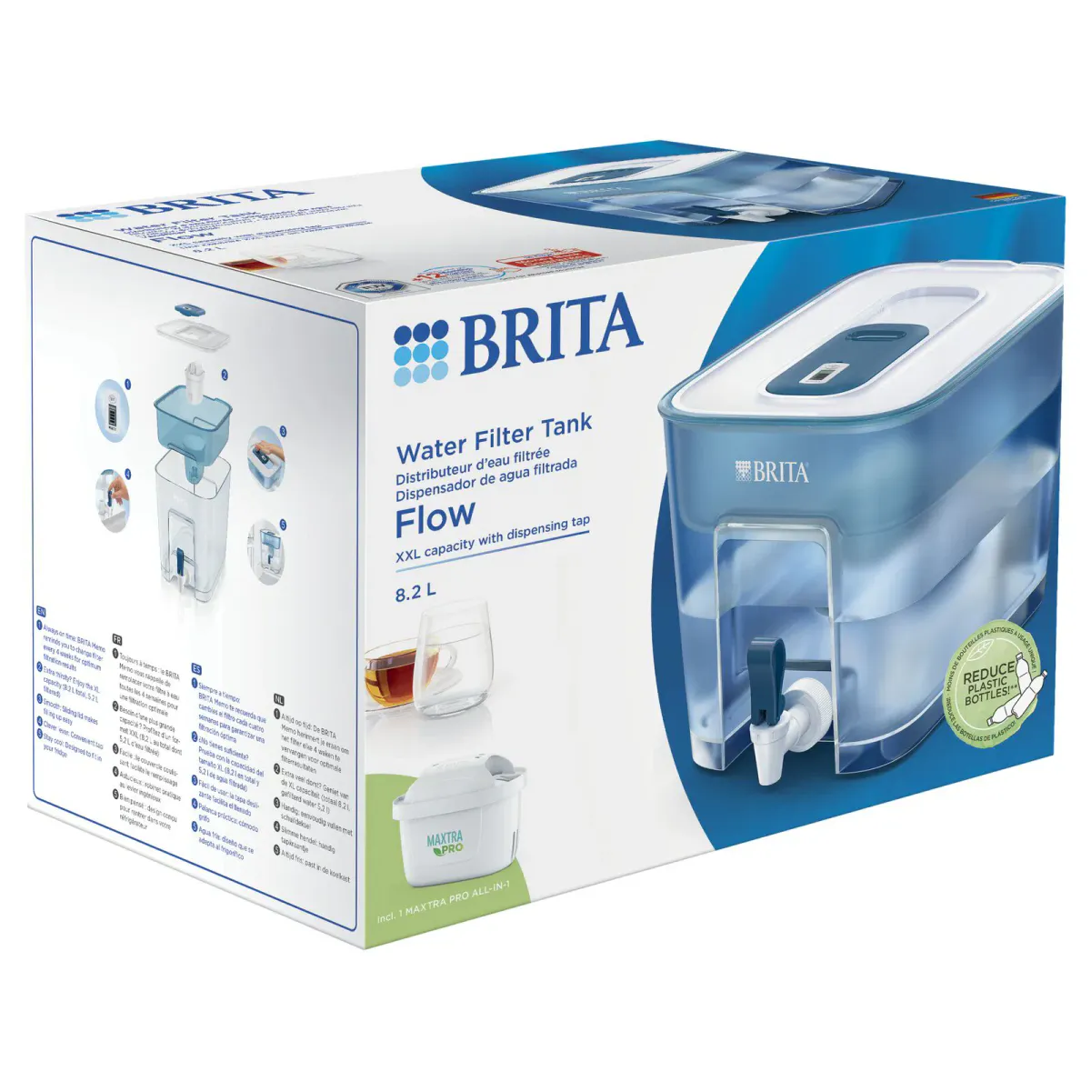 Brita Flow vanndunk med filter blå 8,2 l