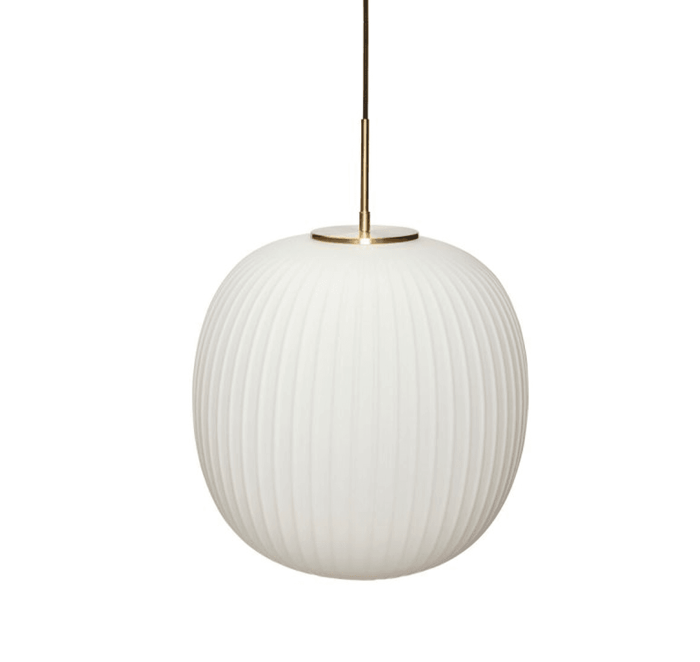 Hübsch Serene Pendel Ø42 Hvitt Glass / Messing E27
