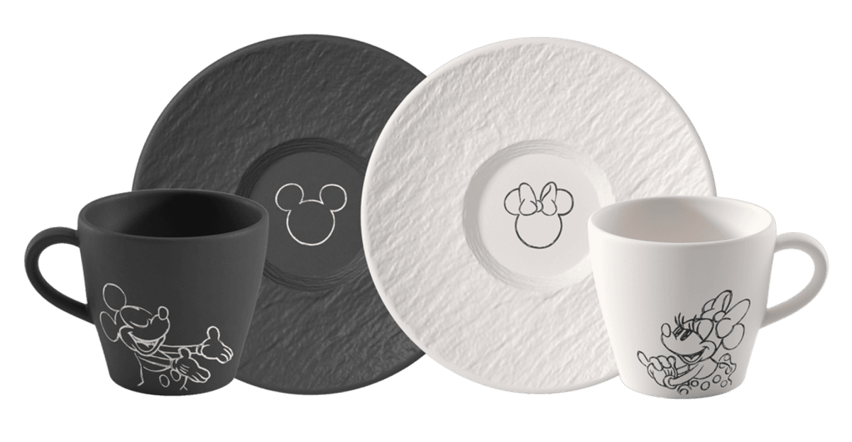 Villeroy & Boch Manufacture Rock Mikke Mus Kaffekopp med skål 2-pk