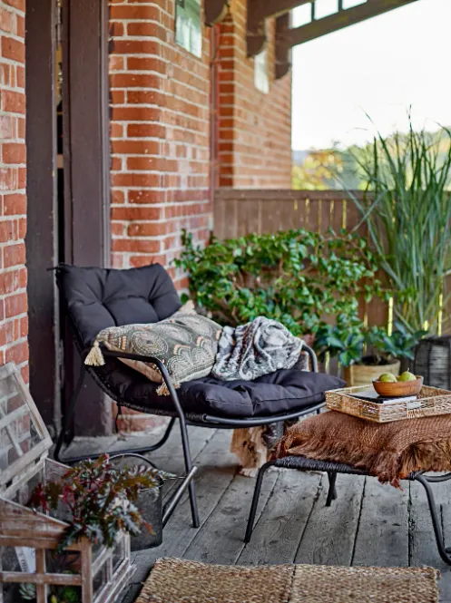 Hovedbilde Bloomingville Boel Loungestol med Fotskammel Sort