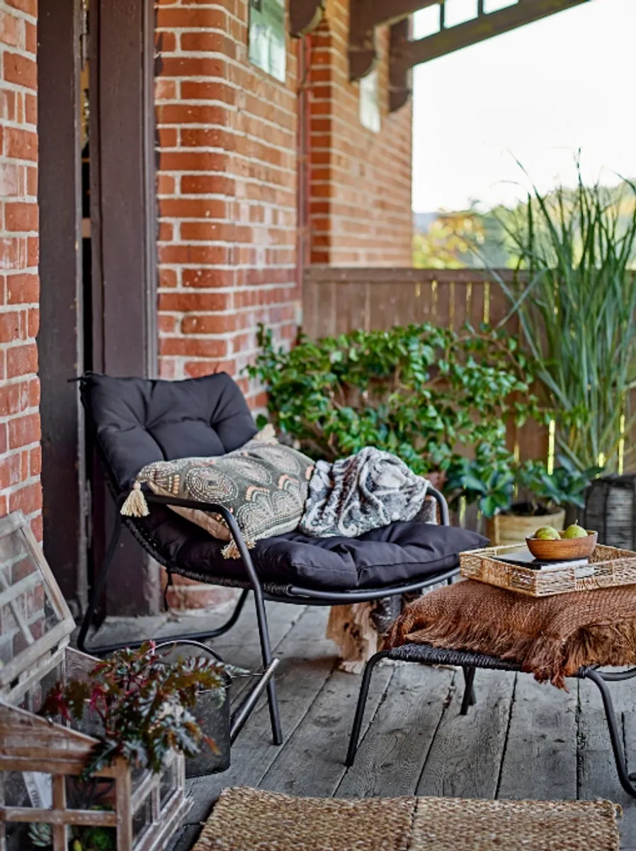 Bloomingville Boel Loungestol med Fotskammel Sort