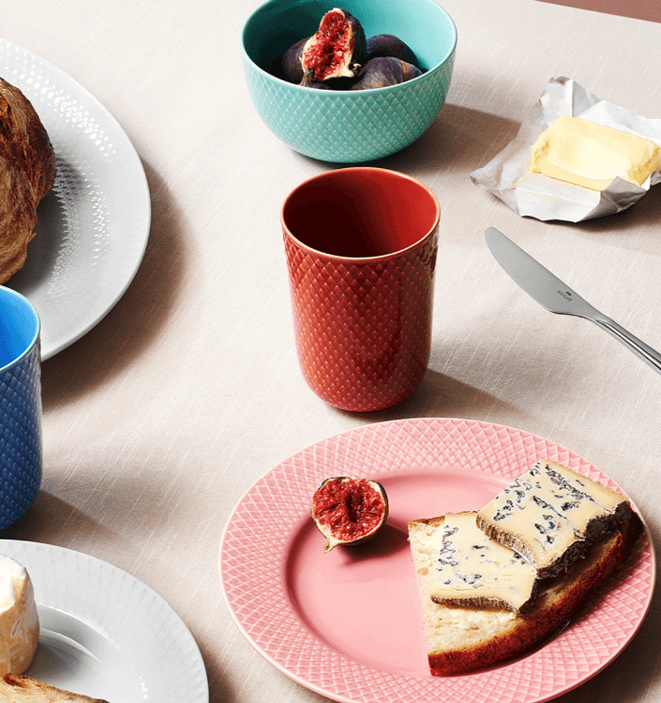 Lyngby Porcelæn Rhombe Turkis Skål Ø11cm