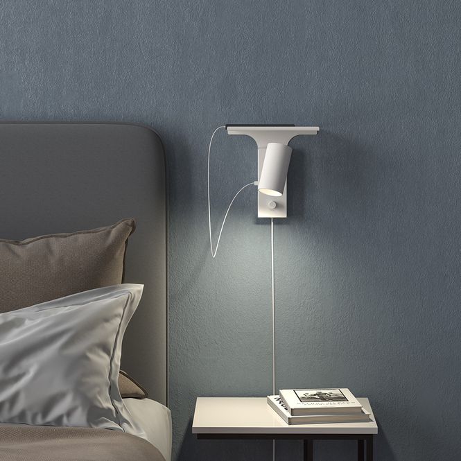 Hovedbilde Belid Tyson vegghylle til lampe hvit