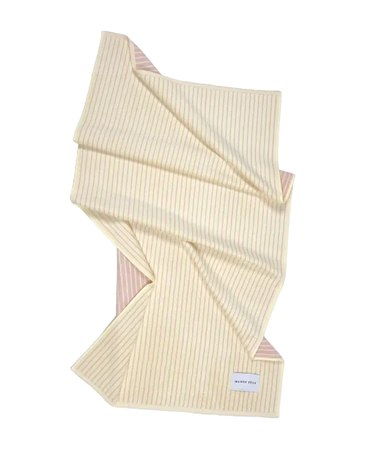 Hovedbilde Maison Deux Dual Stripe Badehåndkle Butter Yellow ...