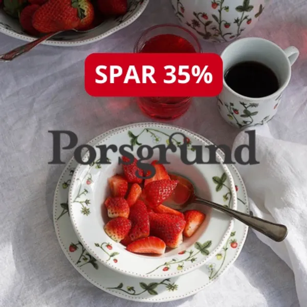 Kampanje på serviset Jordbæreng fra Porsgrund