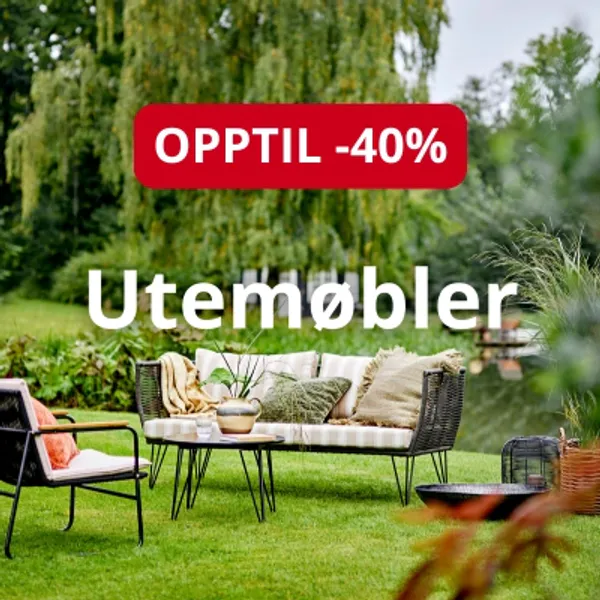 Kampanje på utemøbler fra fra kjente merkevarer.