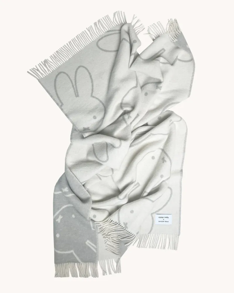 Maison Deux Miffy Pledd Hvit/Grå