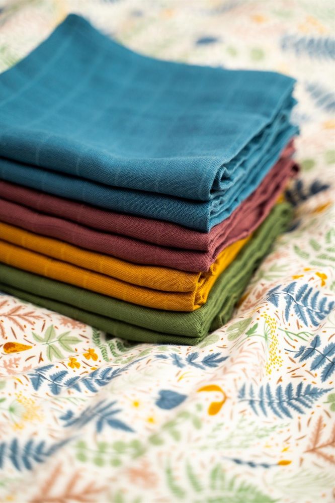 Cozy Muslin Klut 2-pack Bambus/Økologisk Bomull Dyp Blå