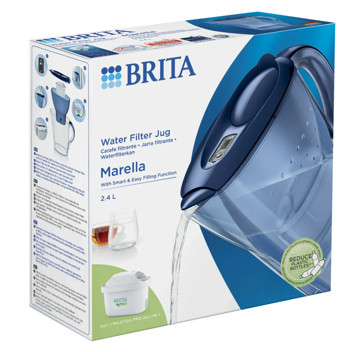 Brita Marella kanne med filter blå 2,4 l