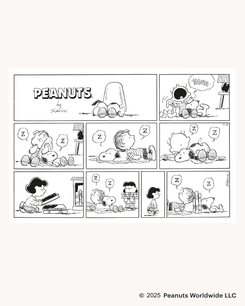 Maison Deux Peanuts Comic ZZZ Pledd Hvit/Sort
